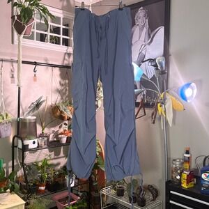 Oh Polly Blue Cargo Pants Drawstring High Rise Relaxed Fit Medium